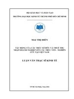 Tác động của cấu trúc sở hữu và thuế thu nhập doanh nghiệp lên cấu trúc vốn   nghiên cứu tại việt nam 