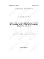 Nghiên cứu mối quan hệ giữa các phương thức vận tải hành khách công cộng của thành phố cần thơ (tt) 