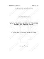 Quản lý hệ thống hạ tầng kỹ thuật thị xã chí linh, tỉnh hải dương (tt) 