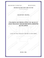 Ứng dụng GIS trong công tác quản lý chất thải rắn thành phố đồng hới, tỉnh quảng bình (tt) 