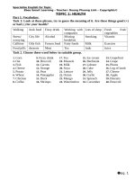 bài tập tiếng anh  7 theo TOPIC