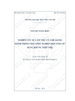 Nghiên cứu sự làm việc của hệ giằng mảnh trong nhà công nghiệp một tầng sử dụng khung thép nhẹ (tt) 