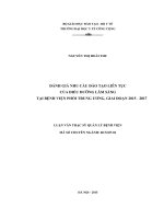 Đánh giá nhu cầu đào tạo liên tục của điều dưỡng lâm sàng tại bệnh viện phổi trung ương, giai đoạn 2015 đến 2017 