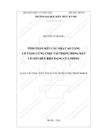 Tính toán kết cấu nhà cao tầng có tầng cứng chịu tải trọng động đất có xét đến biến dạng của móng (tt) 