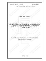 Nghiên cứu các giải pháp quản lý chất lượng các công trình xây dựng ở cao bằng (tt) 