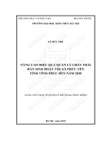 Nâng cao hiệu quả quản lý chất thải rắn sinh hoạt thị xã phúc yên tỉnh vĩnh phúc đến năm 2030 (tt) 