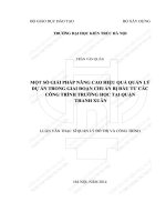 Một số giải pháp nâng cao hiệu quả quản lý dự án trong giai đoạn chuẩn bị đầu tư các công trình trường học tại quận thanh xuân (tt) 
