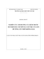Nghiên cứu ảnh hưởng của kích thước bản đệm đầu cột đến sự làm việc của sàn bê tông cốt thép không dầm (tt) 