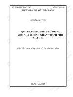 Quản lý khai thác sử dụng khu nhà ở công nhân thành phố việt trì (tt) 