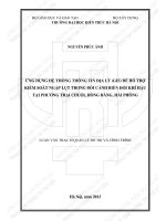 Ứng dụng hệ thống thông tin địa lý (GIS) để hỗ trợ kiểm soát ngập lụt trong bối cảnh biến đổi khí hậu tại phường trại chuối, hồng bàng, hải ph̉òng (tt) 