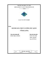 ĐÁNH GIÁ CHẤT LƯỢNG DU LỊCH VĨNH LONG 
