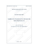 Nghiên cứu ứng dụng xử lý nền đất yếu bằng trụ đá ba lát (tt) 