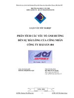 PHÂN TÍCH các yếu tố ẢNH HƯỞNG đến sự hài LÒNG của CÔNG NHÂN CÔNG TY hải sản 404 