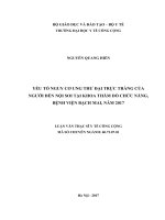 Yếu tố nguy cơ ung thư đại trực tràng của người đến nội soi tại khoa thăm dò chức năng   bệnh viện bạch mai, năm 2017 