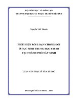 Biểu hiện rối loạn chống đối ở học sinh trung học cơ sở tại Thành phố Tây Ninh (Luận văn thạc sĩ)