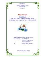 TIỂU LUẬN HỌC PHẦN:  TỔ CHỨC HOẠT ĐỘNG NHẬN THỨC CỦA HỌC SINH TRONG DẠY HỌC VẬT LÍ