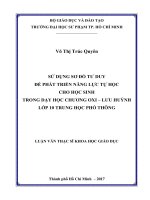 Sử dụng sơ đồ tư duy để phát triển năng lực tự học cho học sinh trong dạy học chương Oxi – Lưu huỳnh lớp 10 THPT (Luận văn thạc sĩ)