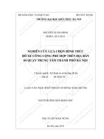 Nghiên cứu lựa chọn hình thức đỗ xe công cộng phù hợp trên địa bàn 04 quận trung tâm thành phố hà nội (tt) 