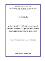 Bước chuyển từ số học sang đại số: trường hợp khái niệm phương trình tương đương ở THCS (Luận văn thạc sĩ)