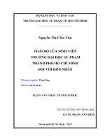 Thái độ của sinh viên trường đại học Sư phạm Tp.HCM đối với hôn nhân (Luận văn thạc sĩ)