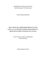 Thực trạng quy trình khám bệnh và sự hài lòng của người bệnh tại khoa khám bệnh của bệnh viện đa khoa tỉnh đắk lắk 