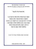 Vận dụng phương pháp dạy học theo góc nhằm phát triển năng lực hợp tác giải quyết vấn đề cho học sinh thông qua dạy học phần phi kim hóa học lớp 10 THPT (Luận văn thạc sĩ)