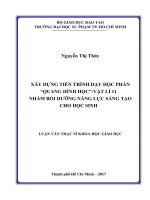 Xây dựng tiến trình dạy học phần Quang hình học Vật lí 11 nhằm bồi dưỡng năng lực sáng tạo cho học sinh (Luận văn thạc sĩ)