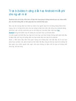 Trọn bộ video hướng dẫn học Android miễn phí cho người mới