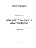 Một số yếu tố liên quan đến sinh con thứ ba trở lên của các cặp vợ chồng tại 3 xã miền núi huyện phong điền tỉnh thừa thiên huế 