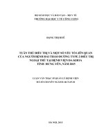Tuân thủ điều trị và một số yếu tố liên quan của người bệnh đái tháo đường type 2 điều trị ngoại trú tại bệnh viện đa khoa tỉnh hưng yên 
