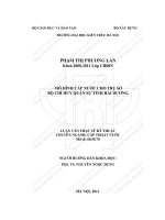 Mô hình cấp nước cho trụ sở bộ chỉ huy quân sự tỉnh hải dương (tt) 