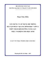 Xây dựng và sử dụng hệ thống bài tập phần “Quang hình học” lớp 11 THPT nhằm bồi dưỡng năng lực thực nghiệm cho học sinh (Luận văn thạc sĩ)