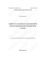 Nghiên cứu giải pháp quy hoạch bãi đỗ xe cho thành phố hòa bình tỉnh hòa bình năm 2025 (tt) 