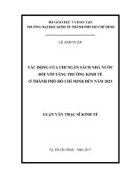 Tác động của chi ngân sách nhà nước đối với tăng trưởng kinh tế ở thành phố hồ chí minh đến năm 2025 