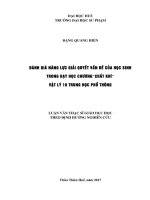 đánh giá năng lựcgiải quyết vấn đề của học sinh trong dạy học chương chất khí