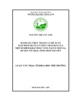 Đánh giá thực trạng và đề xuất giải pháp quản lý chất thải rắn của một số điểm khai thác vàng tại xã Thần Sa, huyện Võ Nhai, tỉnh Thái Nguyên (Luận văn thạc sĩ)
