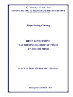 Quản lí tài chính tại Trường Đại học Sư phạm TP. HCM (Luận văn thạc sĩ)