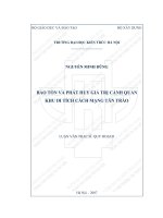 Bảo tồn và phát huy giá trị cảnh quan khu di tích cách mạng tân trào (tt) 