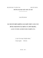 Sự chuyển biến không gian kiến trúc làng ven đô dưới tác động của đô thị hóa (tt) 