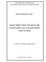Hoàn thiện công tác quản trị nguồn nhân lực tại ngân hàng TMCP á châu 