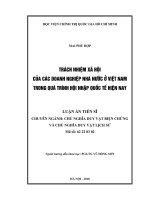Trách nhiệm xã hội của các doanh nghiệp Nhà nước ở Việt Nam trong quá trình hội nhập quốc tế hiện nay