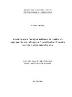 Hành vi nguy cơ bệnh không lây nhiễm và một số yếu tố liên quan ở người dân từ 18 đến 69 tuổi tại hà nội năm 2016 