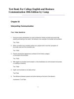 test bank for college english and business communication 10th edition by camp satterwhit 