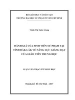 Đánh giá của sinh viên sư phạm tại tỉnh Đắk Lắk về năng lực giảng dạy giáo viên trung học (Luận văn thạc sĩ)