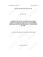 Nghiên cứu đề xuất một số giải pháp nâng cao hiệu quả quản lý giao thông trên địa bàn huyện hoài đức   thành phố hà nội (tt) 