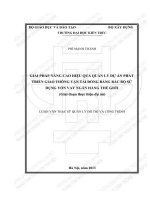 Giải pháp nâng cao hiệu quả quản lý dự án phát triển giao thông vận tải đồng bằng bắc bộ sử dụng vốn vay ngân hàng thế giới (tt) 