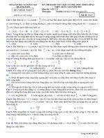 ĐỀ KSCL lớp 12 môn vật lý  THPT QUỐC GIA năm 2017 (3) 