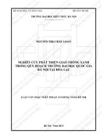 Nghiên cứu phát triển giao thông xanh trong quy hoạch trường đại học quốc gia hà nội tại hòa lạc (tt) 