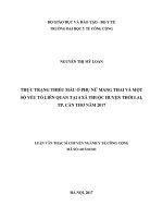 Thực trạng thiếu máu ở phụ nữ mang thai và một số yếu tố liên quan tại 4 xã thuộc huyện thới lai, TP  cần thơ 