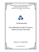 Giáo trình Địa Cơ Học ứng dụng trong kỹ thuật Dầu Khí